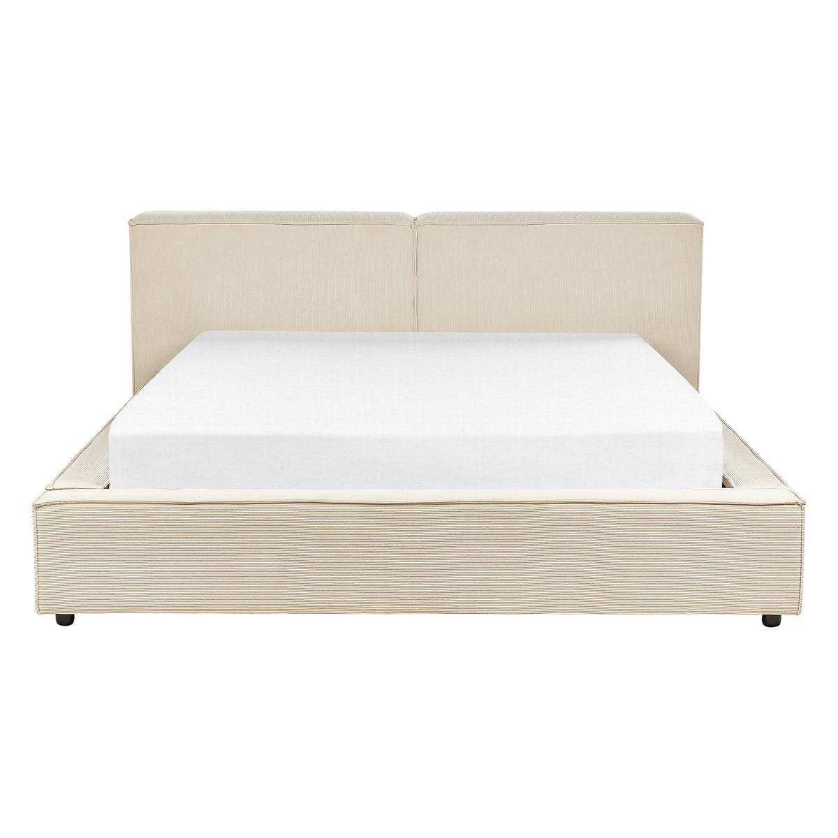 POLSTERBETT 160/200cm Beige Linards - Beige, Naturmaterialien/Textil (160/200cm) - Beliani