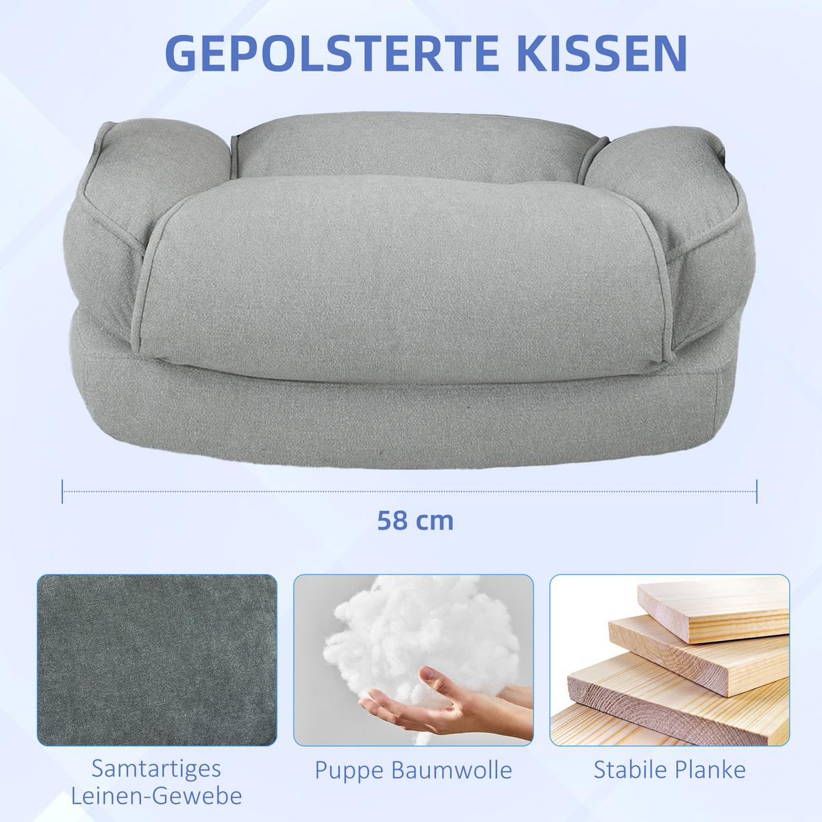 BÜROSTUHL, Ergonomisch Schreibtischstuhl mit Wippfunktion, Leinenoptik, Hellgrau - Hellgrau, Kunststoff (68.5/125/79cm) - HOMCOM
