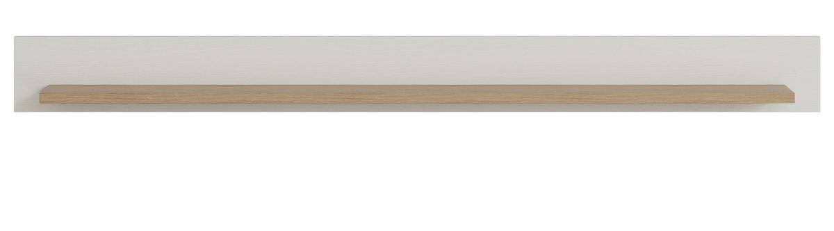 WANDBOARD weiß, Eiche, Wandregal skandinavisch 180 cm, Finnes - Eichefarben/Weiß, Holzwerkstoff/Metall (180/17/17cm) - Furn.Design