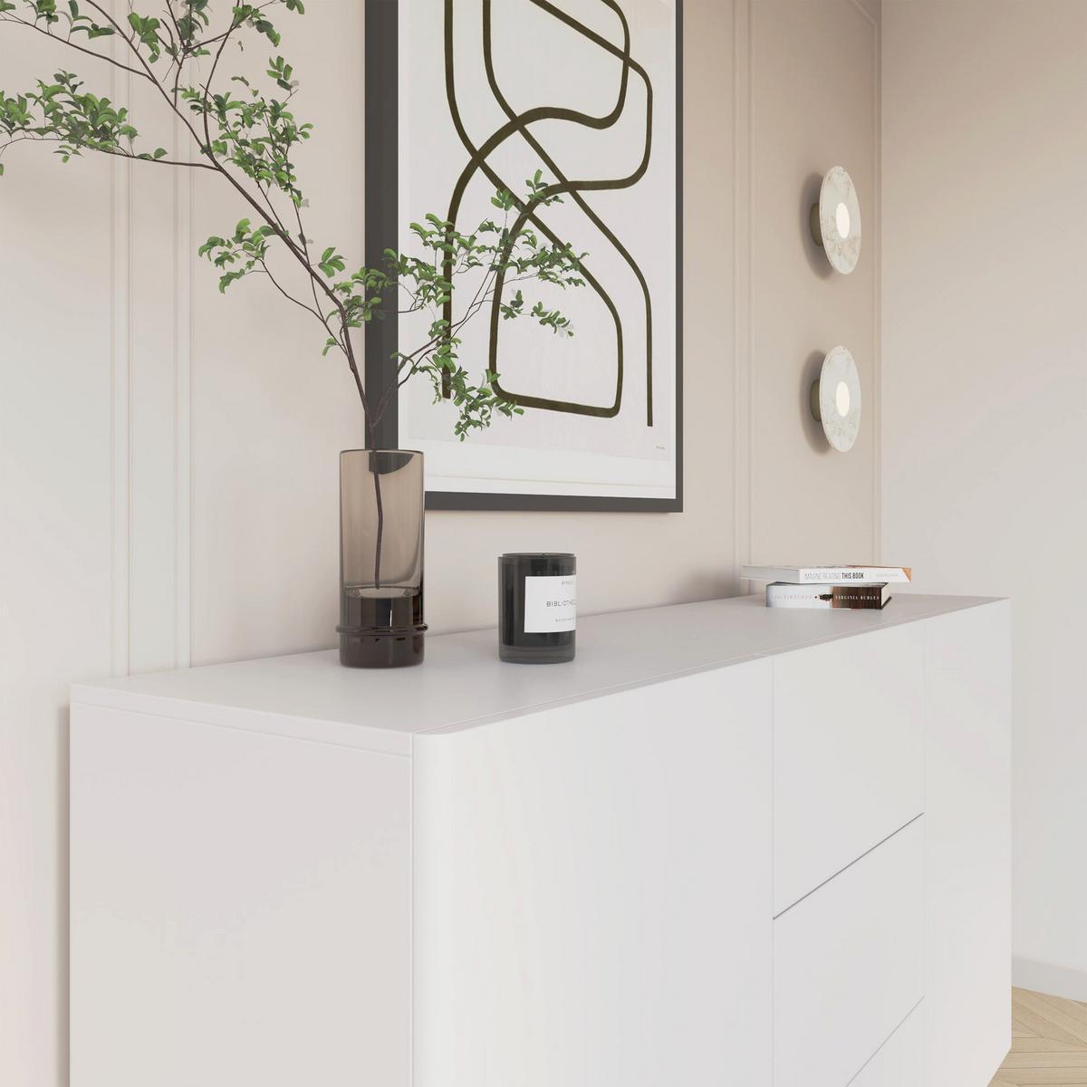 SIDEBOARD Olio WEISS 160 CM - Weiß, Holzwerkstoff/Metall (160/90/38.6cm) - Selsey