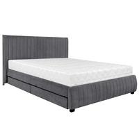 POLSTERBETT Calma mit Taschenfedernmatratze 26 cm, 2 Bettkastenschubladen, 160x200 cm, Bouclé-Stoff, Dunkelgrau - Dunkelgrau, Textil (160/200cm) - Beautysofa