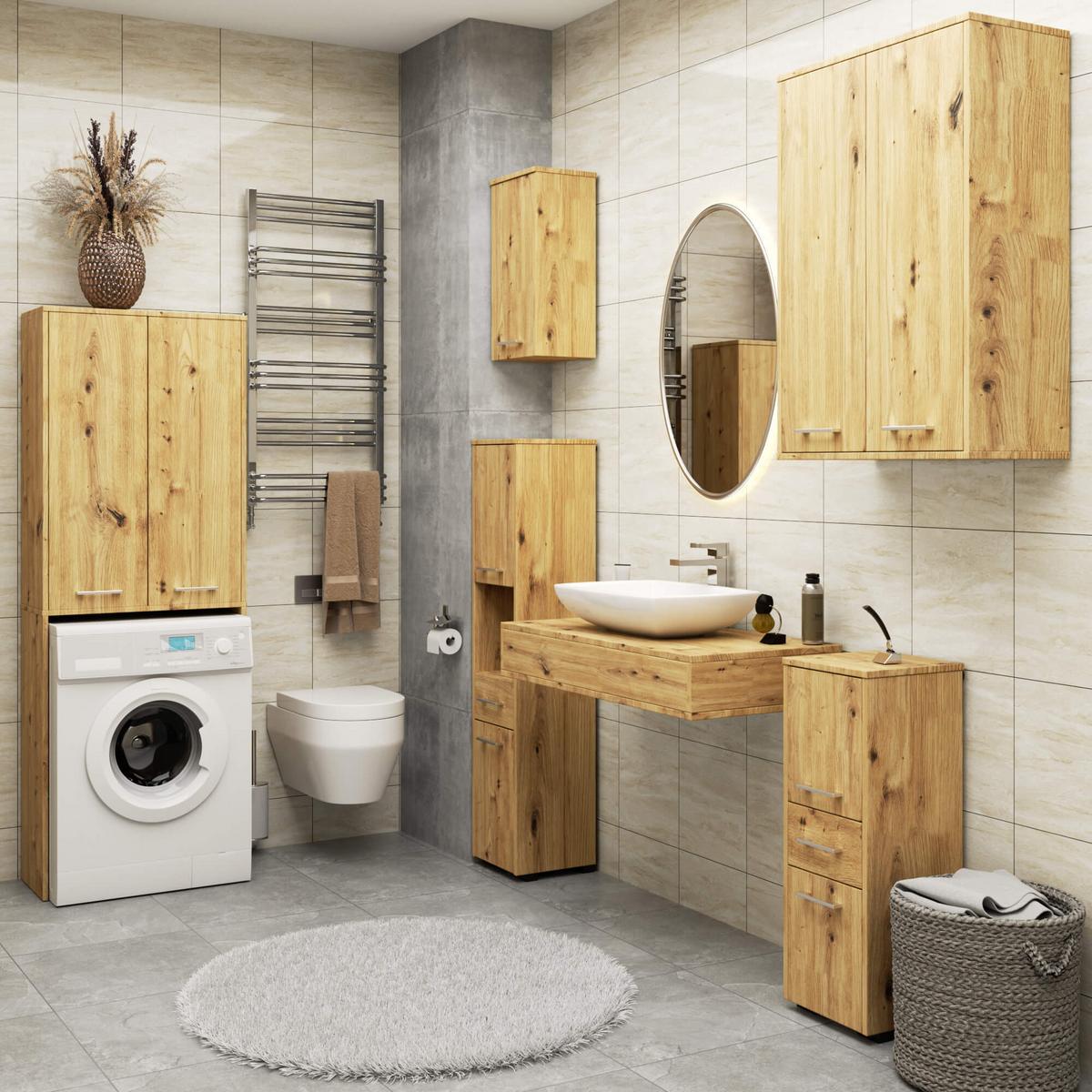 BADKOMMODE Eiche Artisan 180/64/30 - Eiche Artisan, Holzwerkstoff (64/180/30cm) - RAUMHIRSCH FURNITURE