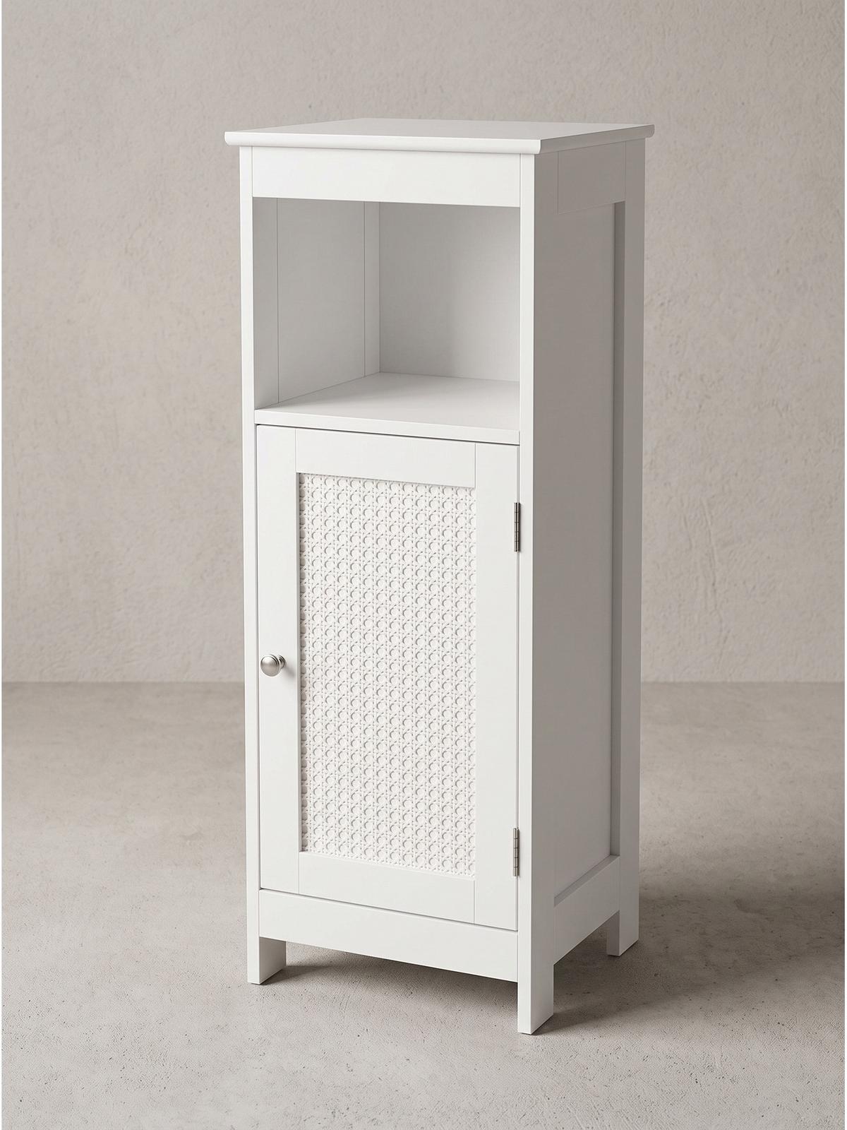 BADSCHRANK ADOUR, MDF, mit Stauraum, Weiß, 30 x 28 x 80 cm - Weiß, Holzwerkstoff/Metall (30/80/28cm) - KADIMA DESIGN