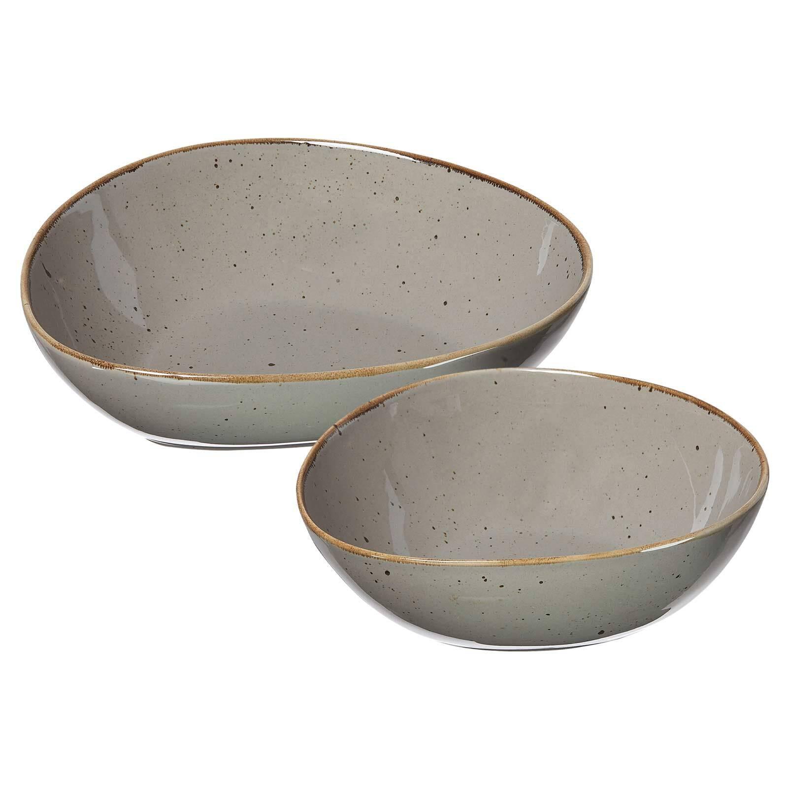 SERVIERSCHALEN-SET Taste taupe 2-tlg. - Taupe, Keramik (2/2/2cm) - Ritzenhoff Breker