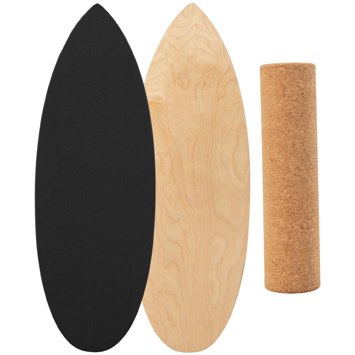 BALANCIERBRETT Schwarz - Schwarz, Holz (82/28cm) - COSTWAY