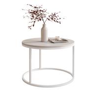 COUCHTISCH 60 cm rund Kaschmir, Weiß Gestell - Kaschmir, Holzwerkstoff (60/60/42cm) - Idohome
