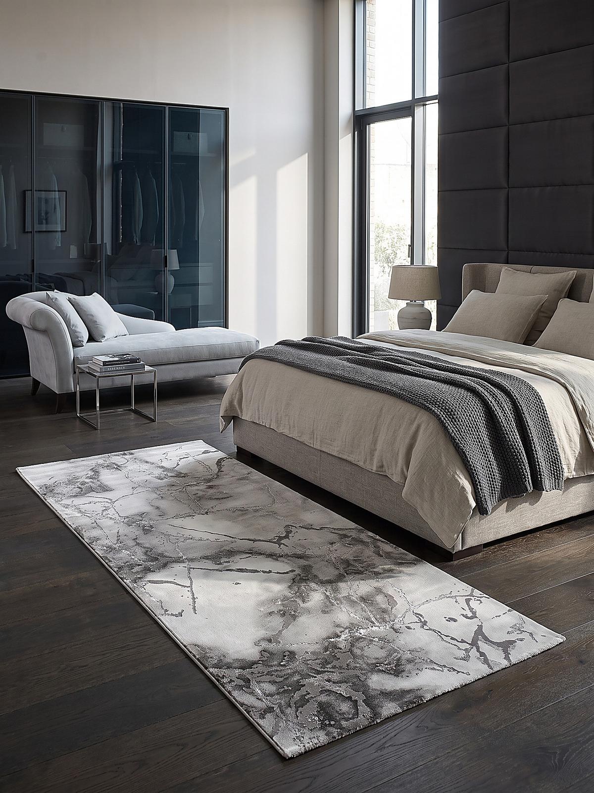 TEPPICHLÄUFER Abstrakt SVEDA Polypropylen Grau 80 x 150 cm - Grau, Textil (80/150cm) - KADIMA DESIGN