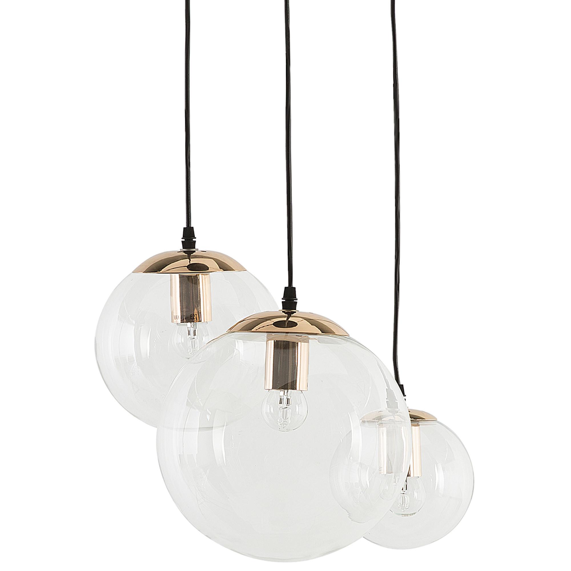 HÄNGELEUCHTE 3er-Set Ladon 25-25/20-20/15-15/108 cm - Transparent, Glas (25/25/108cm) - Beliani