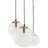HÄNGELEUCHTE 3er-Set Ladon 25-25/20-20/15-15/108 cm - Transparent, Glas (25/25/108cm) - Beliani