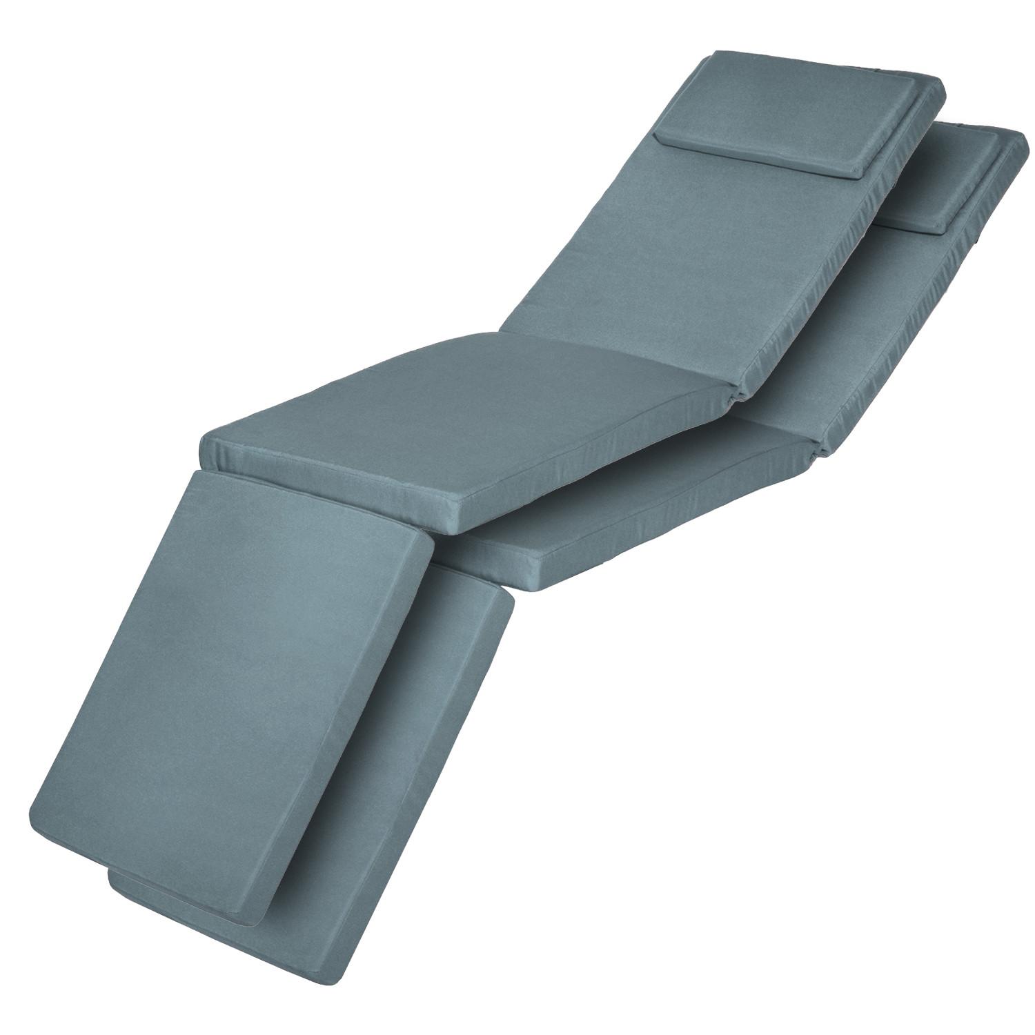 DECKCHAIRAUFLAGE Loftlux DC 175x45x5cm Taubenblau (2tlg) - Blaugrau, Textil (45/175cm) - Beautissu 