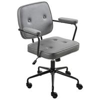 SCHREIBTISCHSTUHL Grau Pawnee - Schwarz/Grau, Textil (62/88/43cm) - Beliani