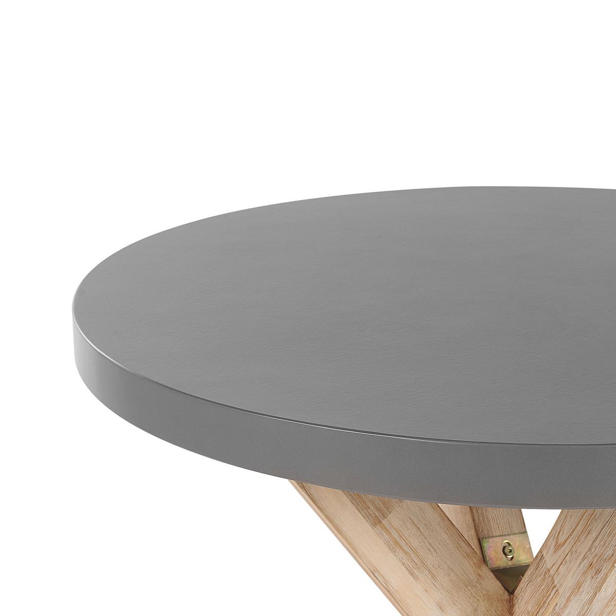 GARTENMÖBEL SET 4-Sitzer Faserzement grau 5-teilig Tisch 90 cm Olbia - Hellbraun/Grau, Stein - Beliani