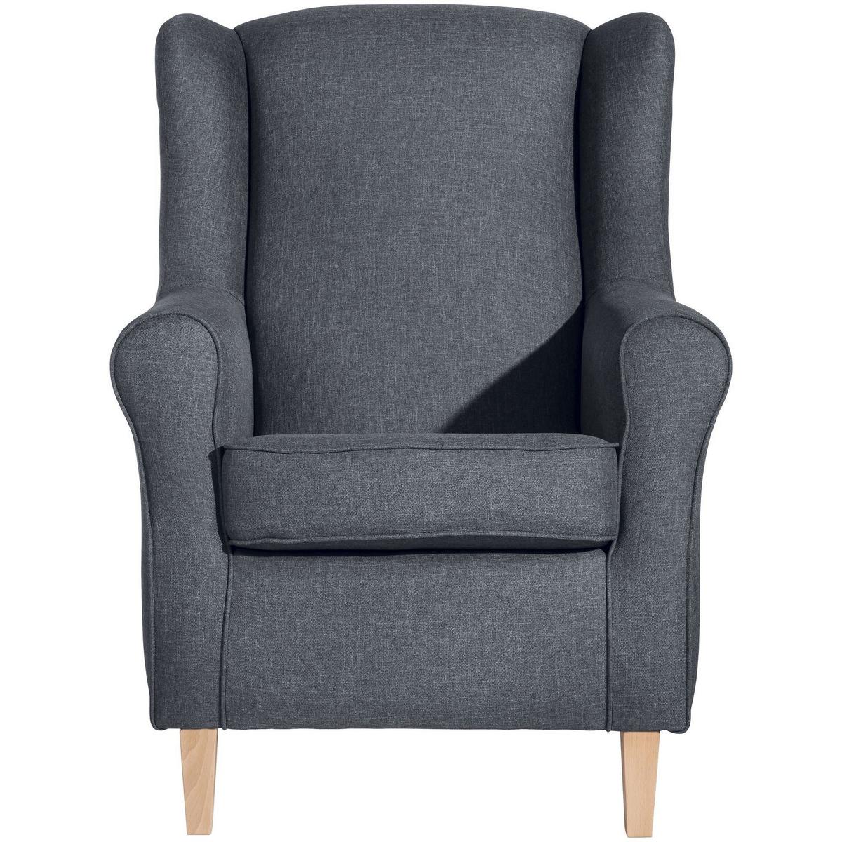 OHRENSESSEL Karlen Bezug Flachgewebe Buche natur / denim - Buchefarben/Blaugrau, Kunststoff (86/103/77cm) - 58aufmkessel