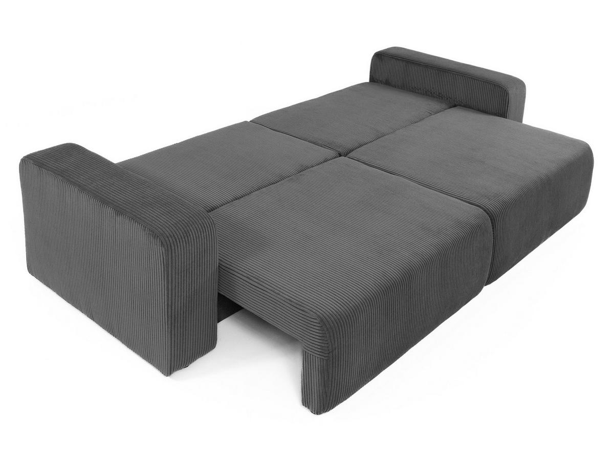 SCHLAFSOFA Piano Cord - Hellgrau/Schwarz, Holz/Kunststoff (245/82/92cm) - MIRJAN24