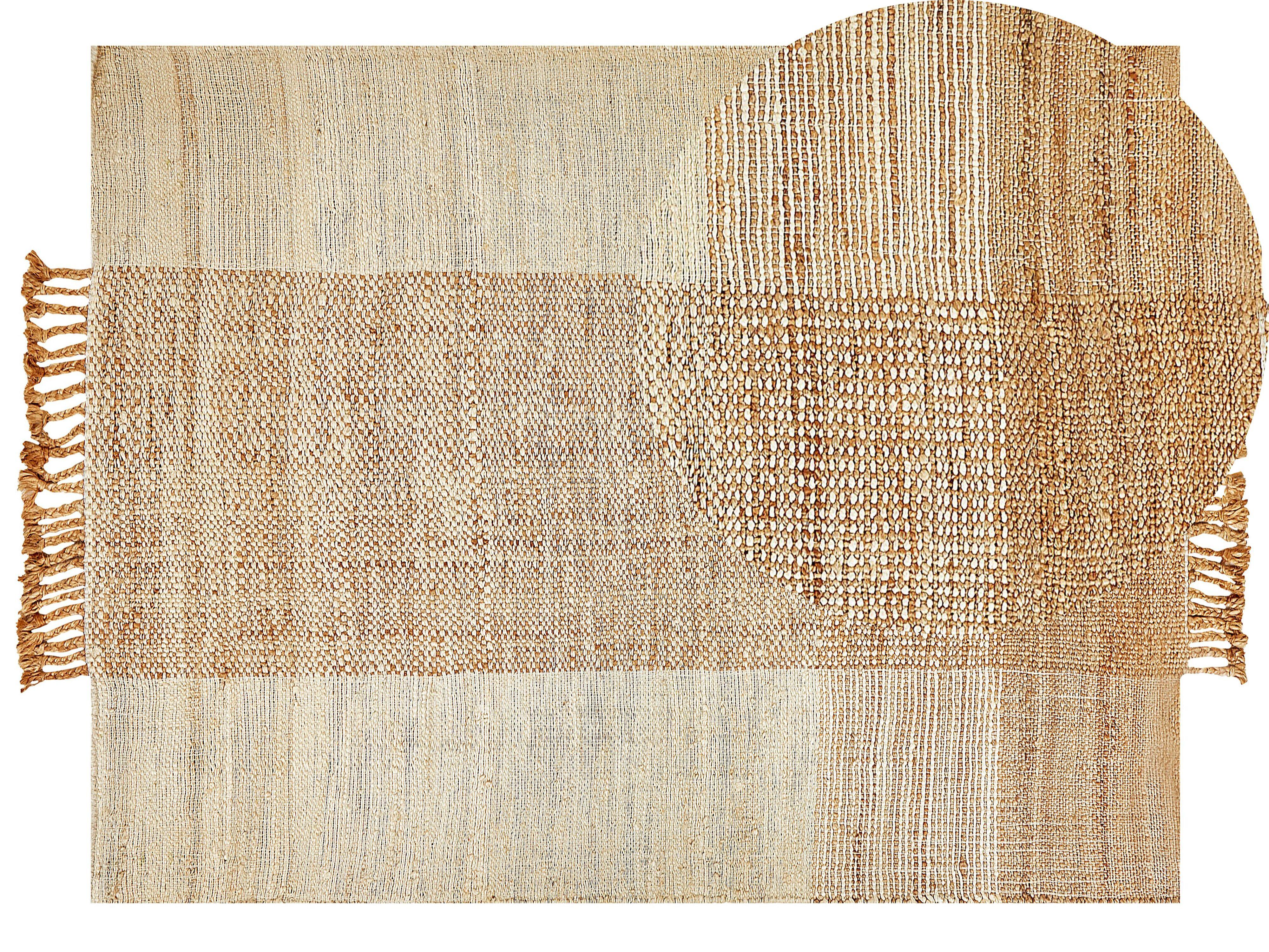 TEPPICH geflochten Hamzalar 230/160 cm - Beige, Naturmaterialien (160/230cm) - Beliani
