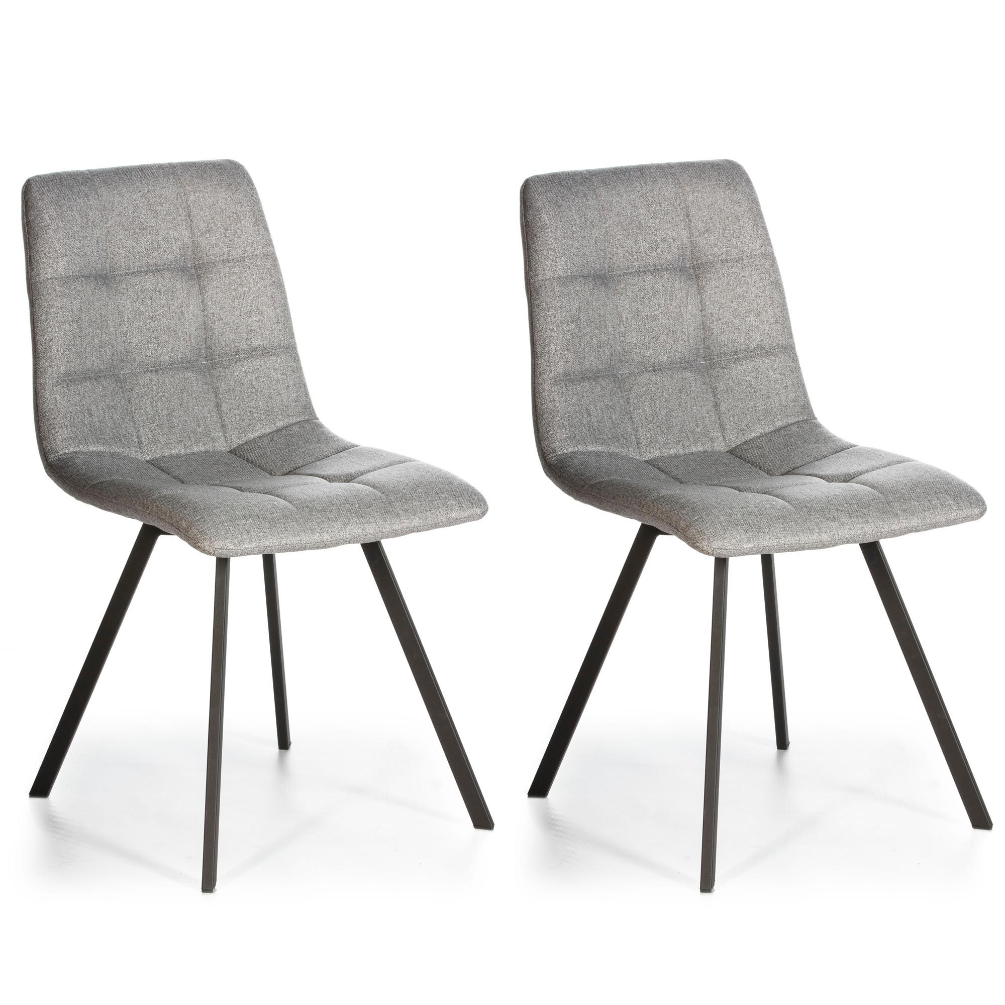 STUHL 2er-Set Mila hellgrauem - Hellgrau, Textil/Metall (46/90/58cm) - VS Venta-stock