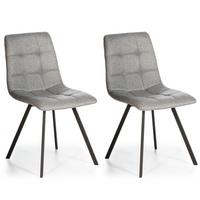 STUHL 2er-Set Mila hellgrauem - Hellgrau, Textil/Metall (46/90/58cm) - VS Venta-stock
