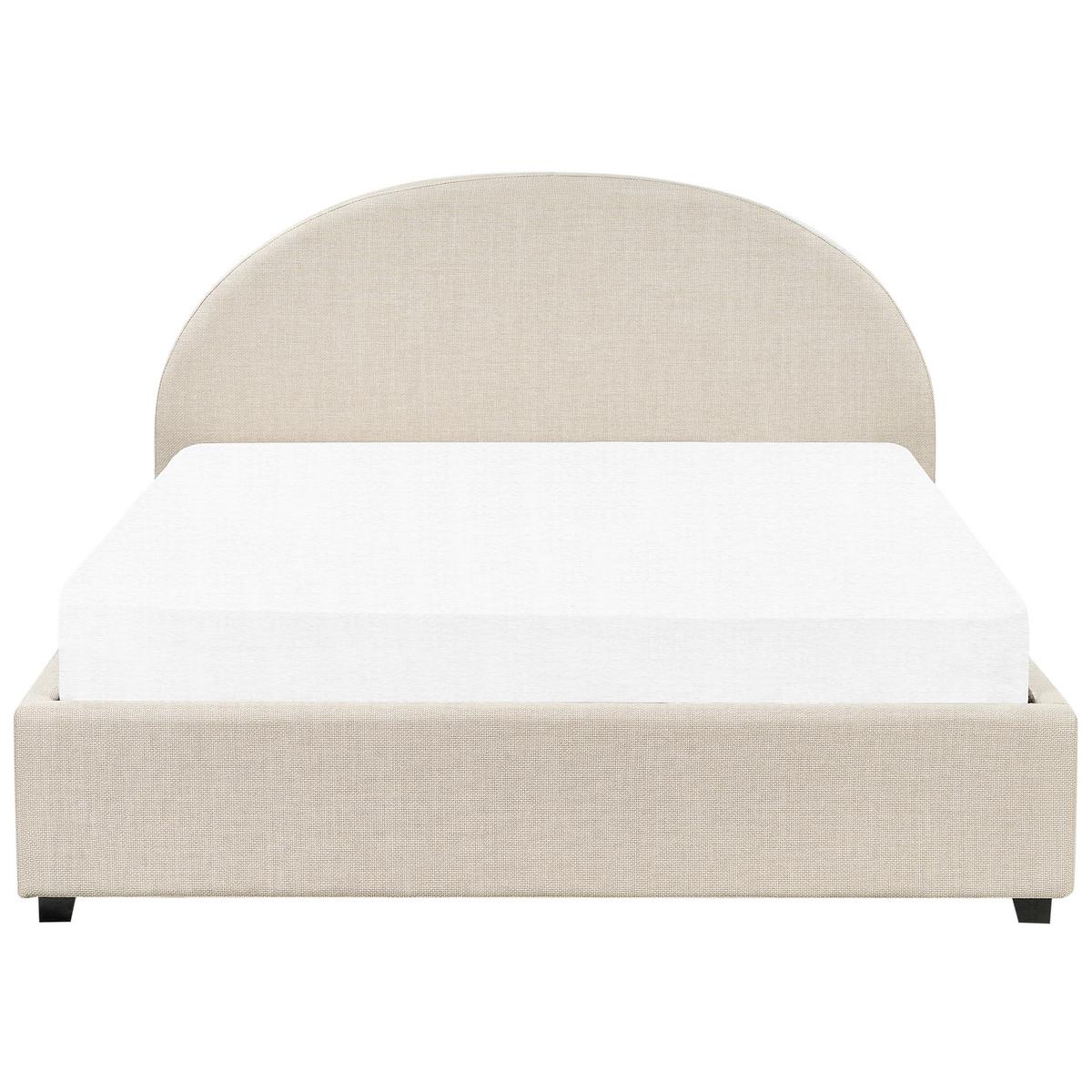 BETT mit Stauraum 160x200 cm Beige Vaucluse - Beige, Textil (160/200cm) - Beliani