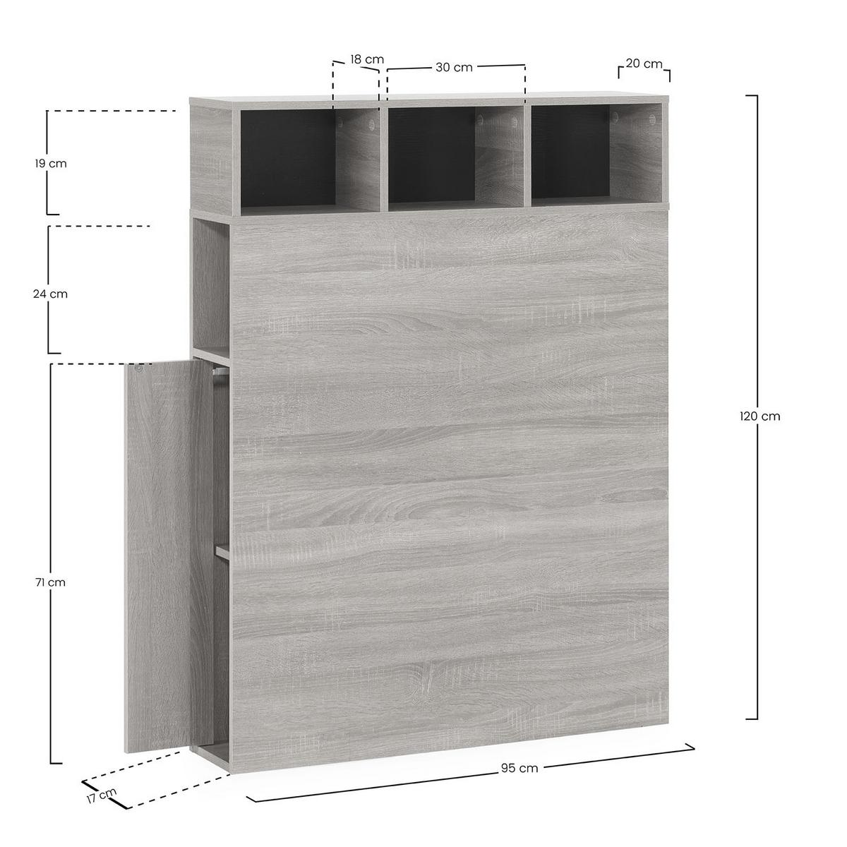 KOPFTEIL 95 cm Zeus, Eichenfarbe - Honigeiche, Holzwerkstoff (20/120/95cm) - VS Venta-stock