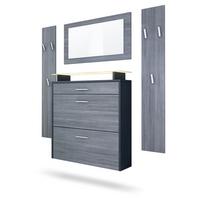 GARDEROBE Malea Fronten in Avola-Anthrazit - Anthrazit, Holzwerkstoff (180/180/23cm) - Vladon