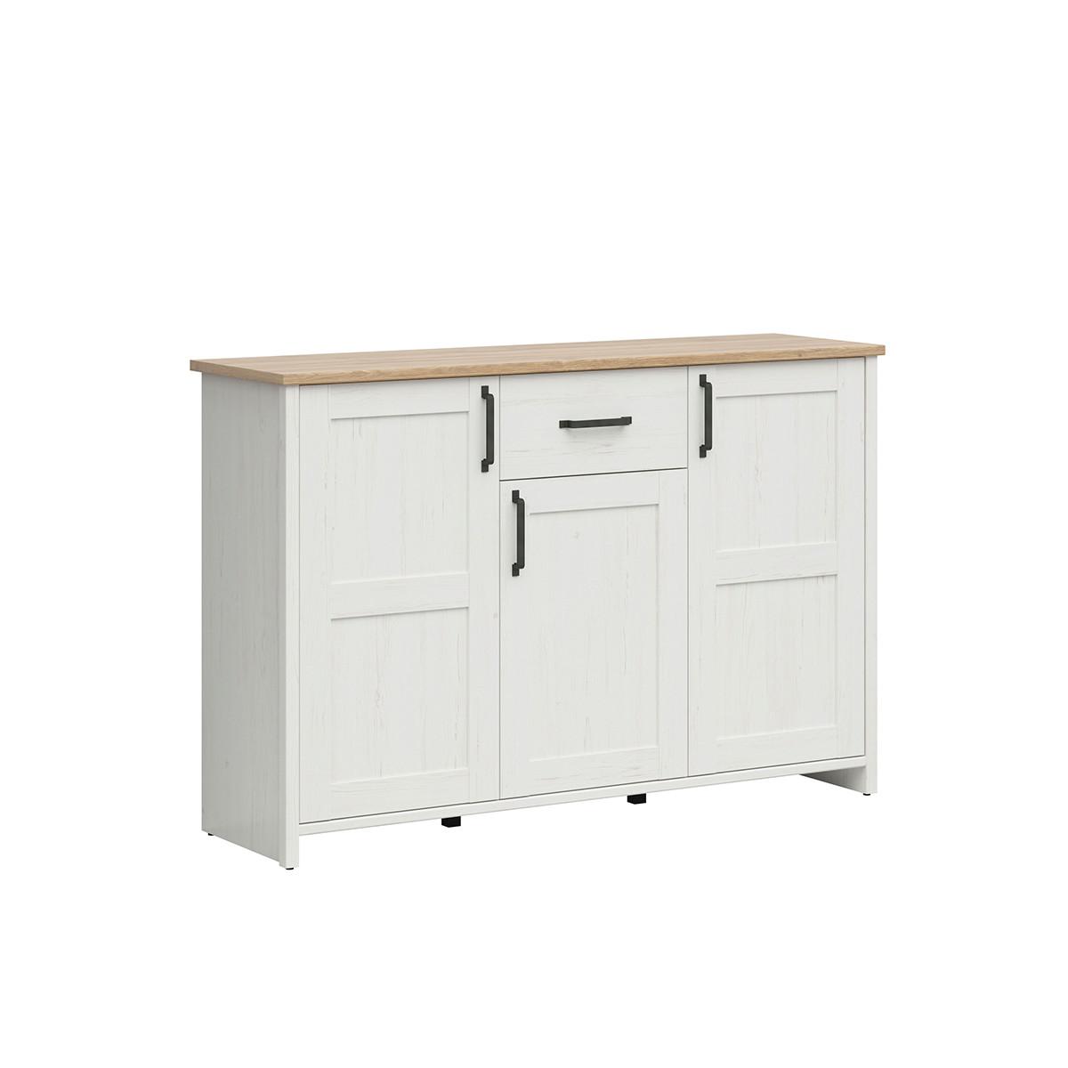 SIDEBOARD Aksel Weiß und Holz - Weiß, Holzwerkstoff (148/99/43cm) - Petits-meubles