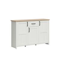 SIDEBOARD Aksel Weiß und Holz - Weiß, Holzwerkstoff (148/99/43cm) - Petits-meubles