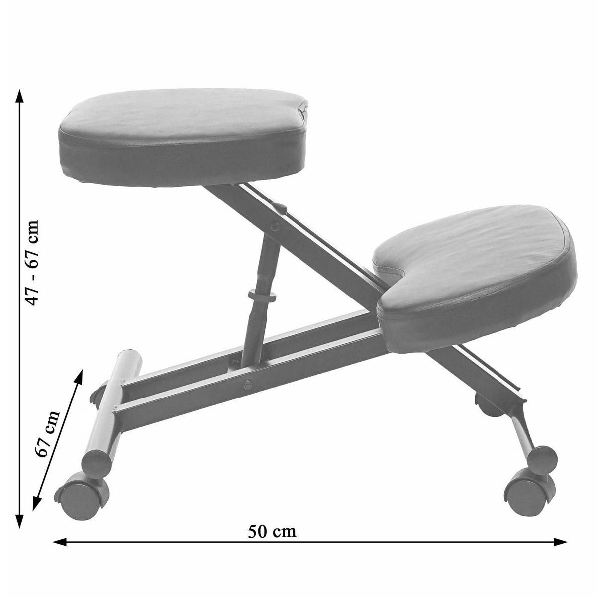 KNIESTUHL ROLLBAR Schwarz - Schwarz, Textil (50/67/67cm) - MCW