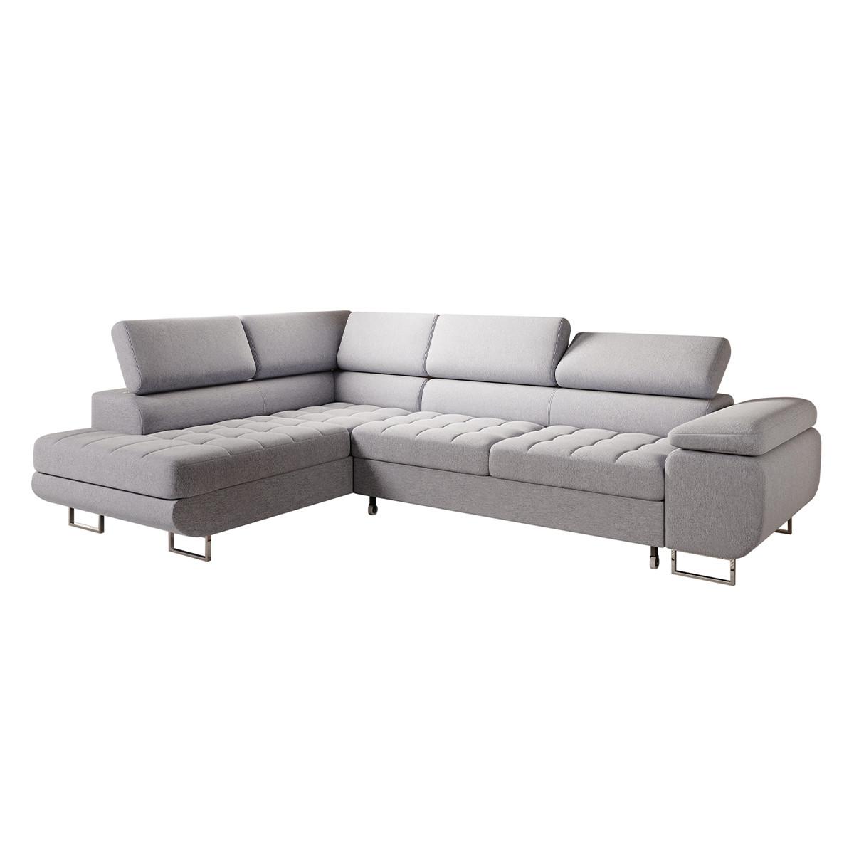 ECKSOFA Eden 4 Sitzplätze Grau - Grau, Holzwerkstoff (271/201cm) - Petits-meubles