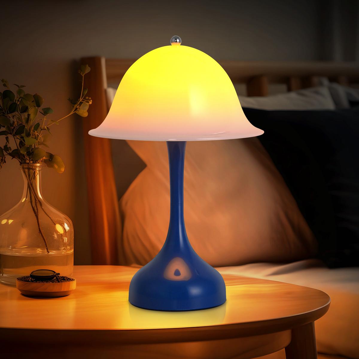 LED TISCHLAMPE Solara 16/9/24.5 cm - Blau, Kunststoff (16/9/24.5cm) - ZMH