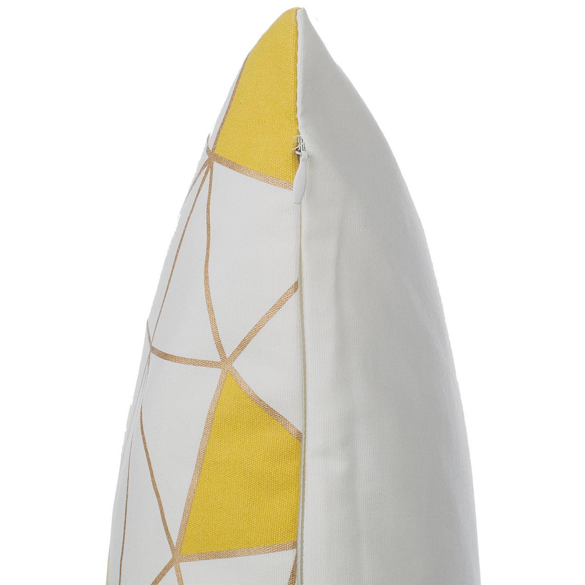 DEKOKISSEN 2er-Set Weiß 45/45 cm Clarkia - Weiß, Naturmaterialien/Textil (45/45cm) - Beliani