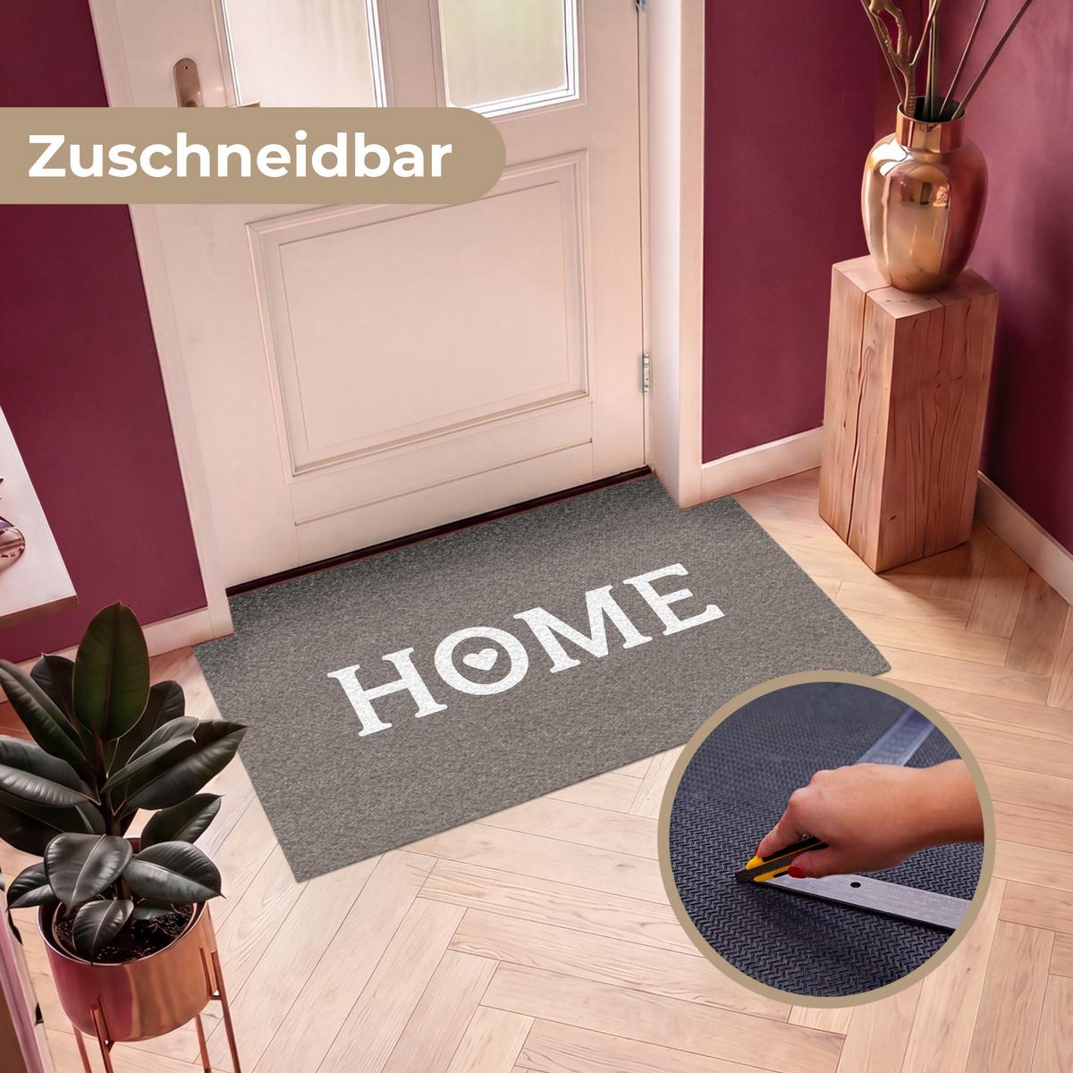 FUSSMATTE Startseite - Text - Taupe Fußabtreter 120x80 cm - Taupe, Kunststoff (120/0.4cm) - MuchoWow
