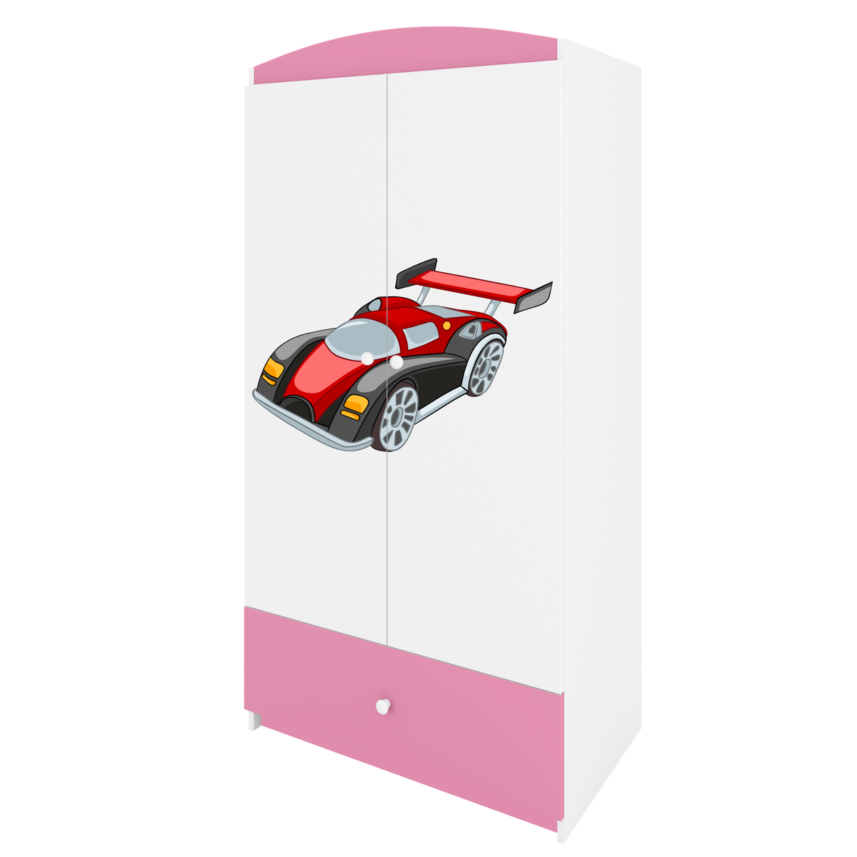 KINDERKLEIDERSCHRANK Rennwagen - Hellrosa, Holzwerkstoff (90/175/52cm) - RAUMHIRSCH FURNITURE