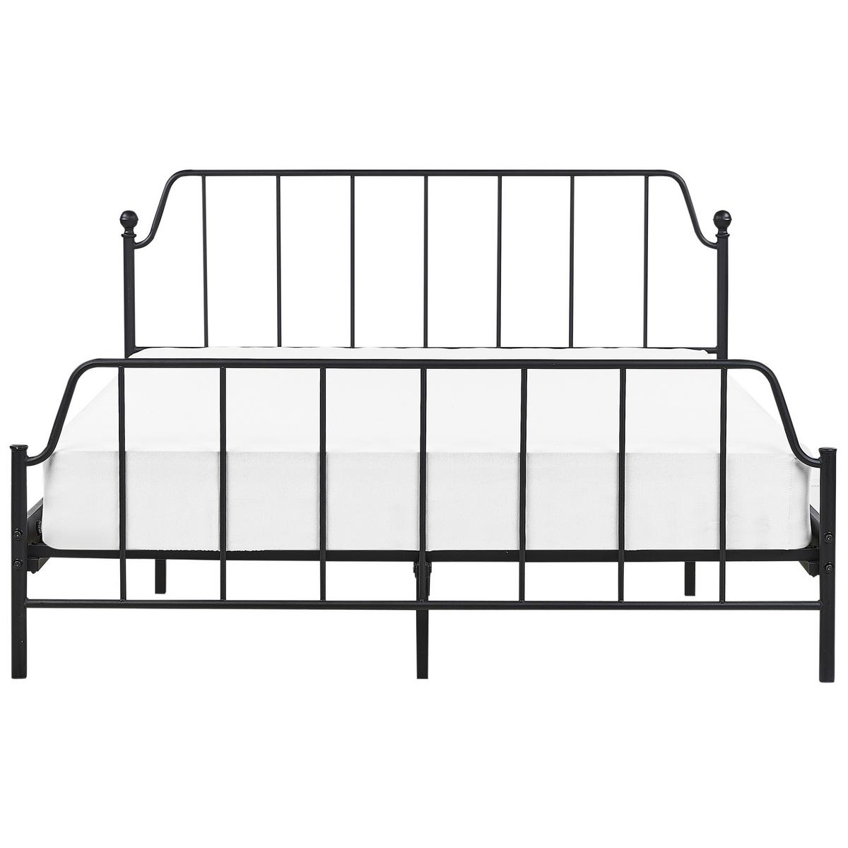 BETT mit Lattenrost 160x200 cm Schwarz Mauressac - Schwarz, Metall (160/200cm) - Beliani