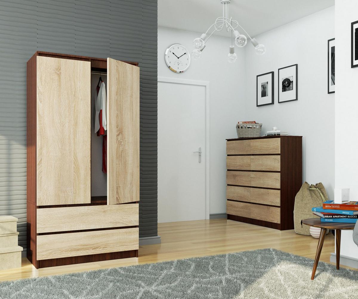 KLEIDERSCHRANK Dunkelbraun, Eiche Sonoma 180/90/51 - Dunkelbraun, Holzwerkstoff (90/180/51cm) - RAUMHIRSCH FURNITURE