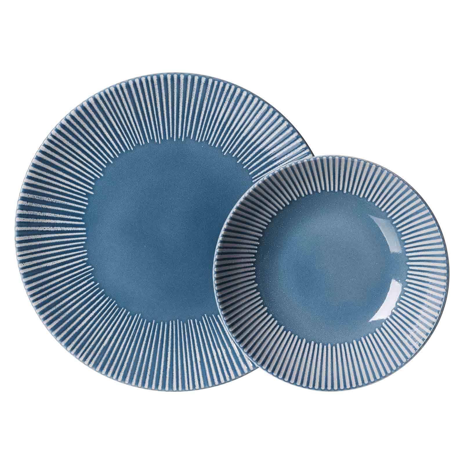 TAFELSERVICE Banda Blau 12-tlg. - Blau, Keramik (2/2/2cm) - Ritzenhoff Breker