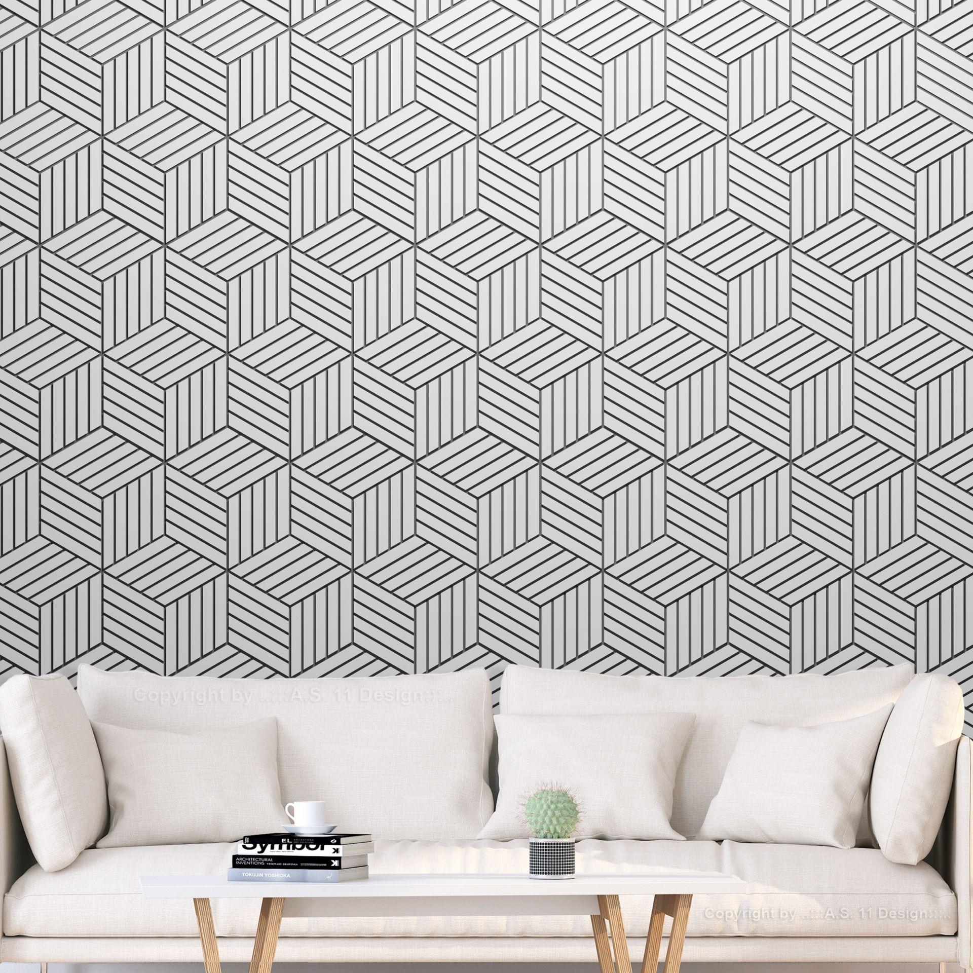 SELBSTKLEBENDE FOTOTAPETE 196/140 cm - Schwarz/Grau, Kunststoff/Textil (196/1cm) - KUNSTLOFT