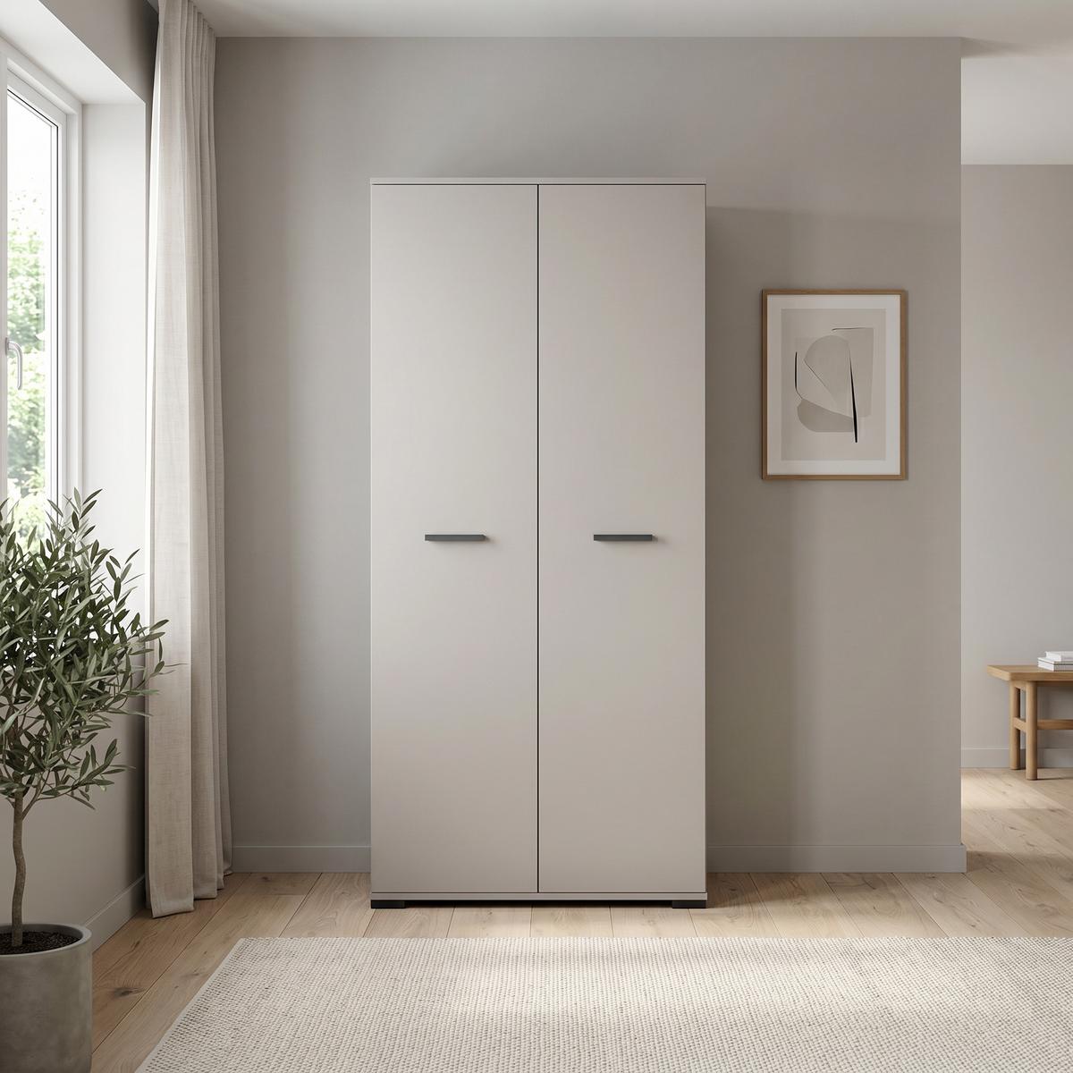 DREHTÜRENSCHRANK ALBANO 90/186/56cm 2-türig Kaschmir - Kaschmir, Holzwerkstoff (90/186/56cm) - MASSENO
