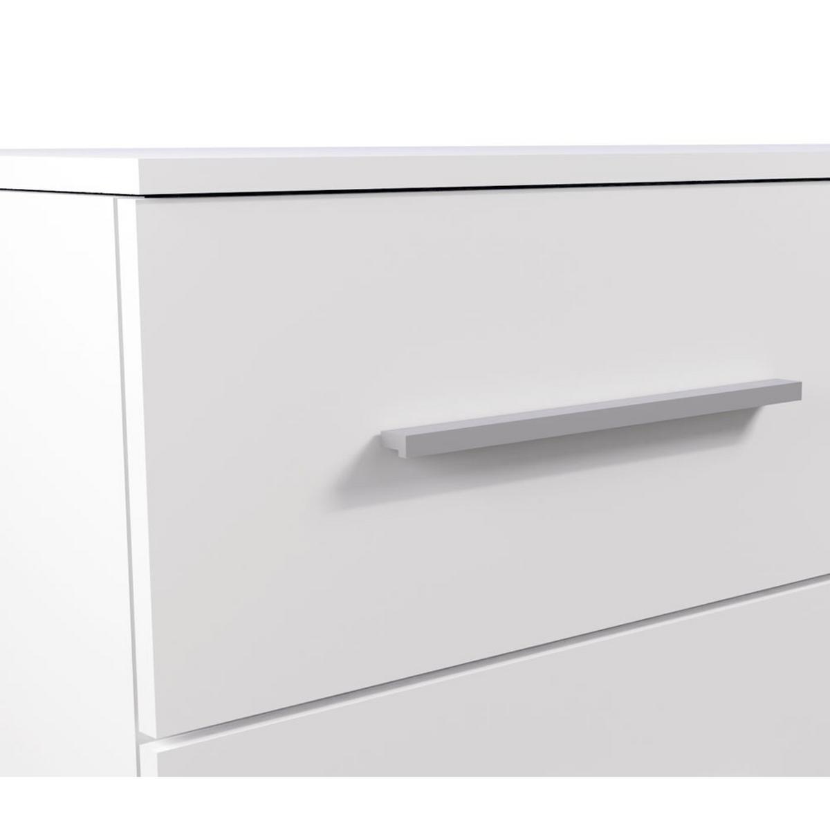 KOMMODE Frida 01 Weiß/Weiß 2D4S 135 cm - Alufarben/Weiß, Holzwerkstoff/Kunststoff (135/95/45cm) - imoebel24