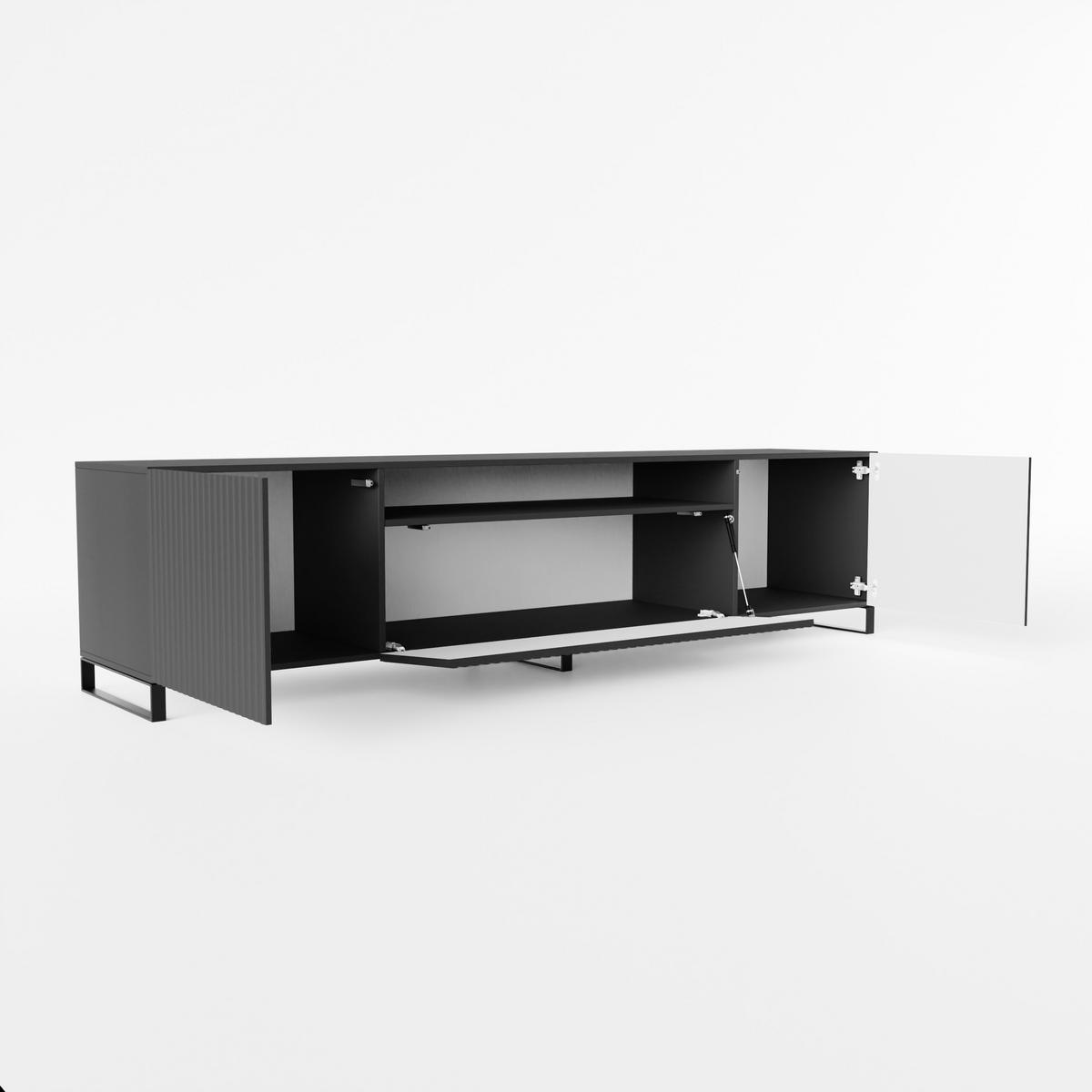 LOWBOARD VAREN 200/41/40 cm, Stand-TV-Schrank Graphitfarben - Graphitfarben, Holzwerkstoff (200/41/40cm) - MASSENO