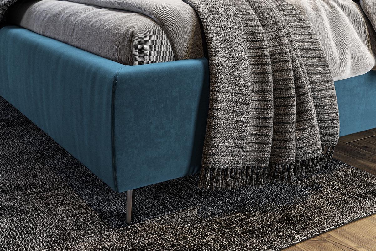 POLSTERBETT ANNY Petrol Velvet - Petrol, Textil (180/200cm) - KAWOLA