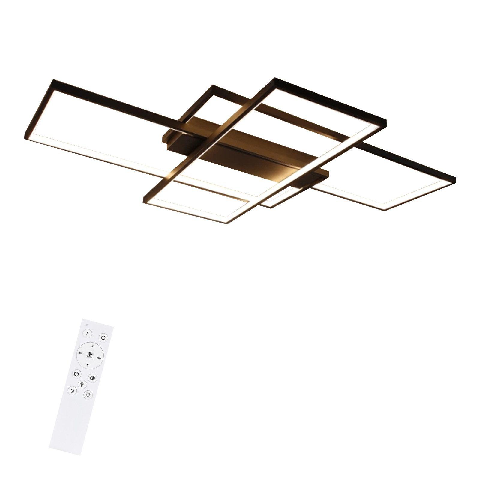 LED-DECKENLEUCHTE Caroline 100/70/8 cm - Schwarz, Metall (100/70/8cm) - ZMH