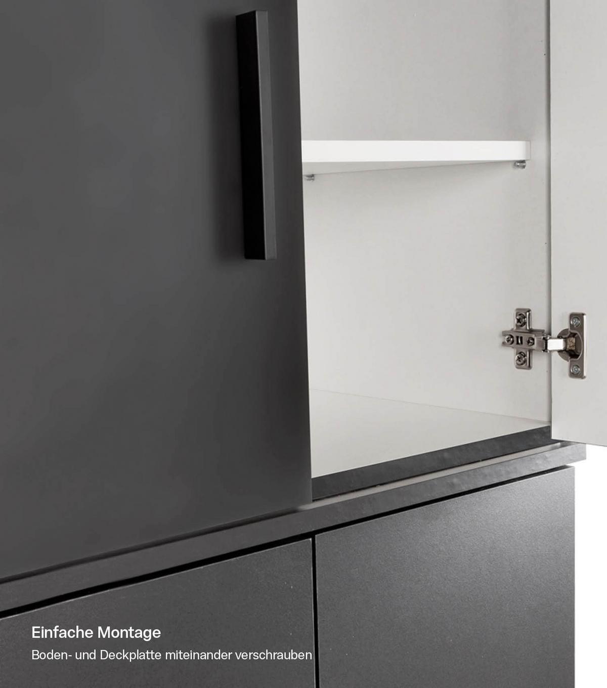 MEHRZWECKSCHRANK AUFSATZT Der Turm - Anthrazit, Holzwerkstoff (60/50/34.5cm) - Mokebo