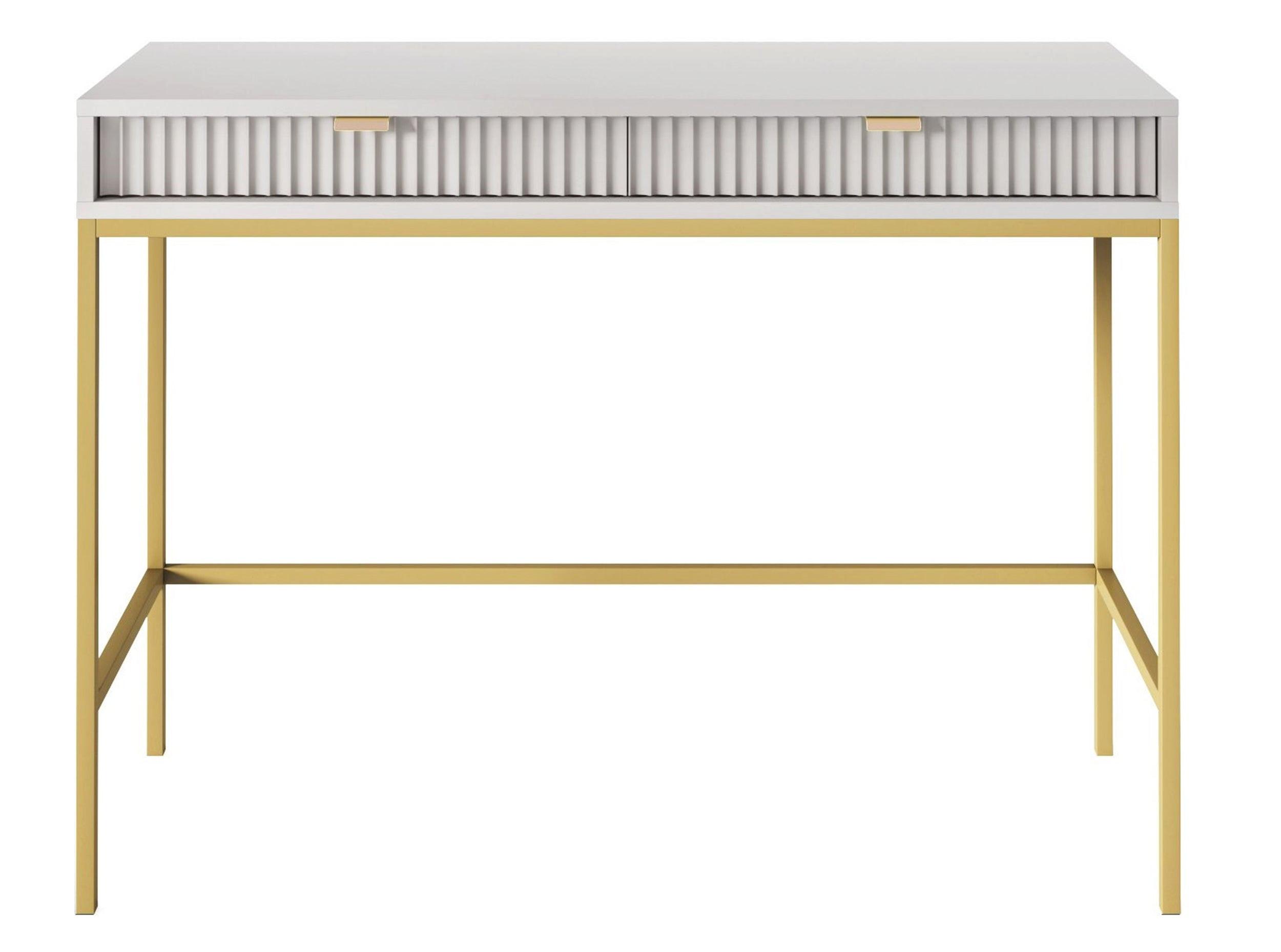 KONSOLENTISCH Vellore Grau mit goldenem Gestell 104 cm - Grau, Holzwerkstoff/Metall (50/104/77cm) - Selsey