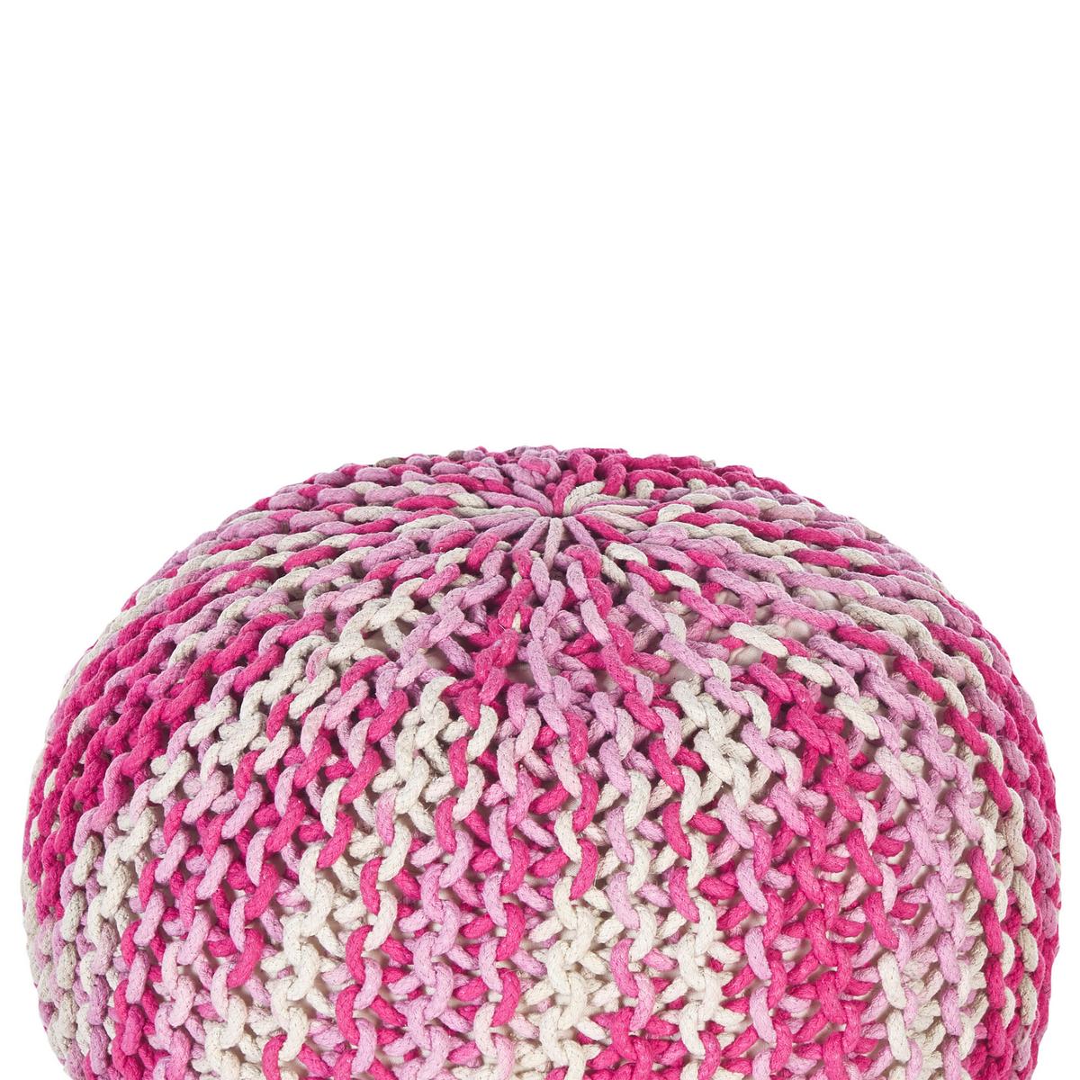 POUF Conrad 50/50/35 cm - Weiß, Naturmaterialien/Textil (50/35/50cm) - Beliani