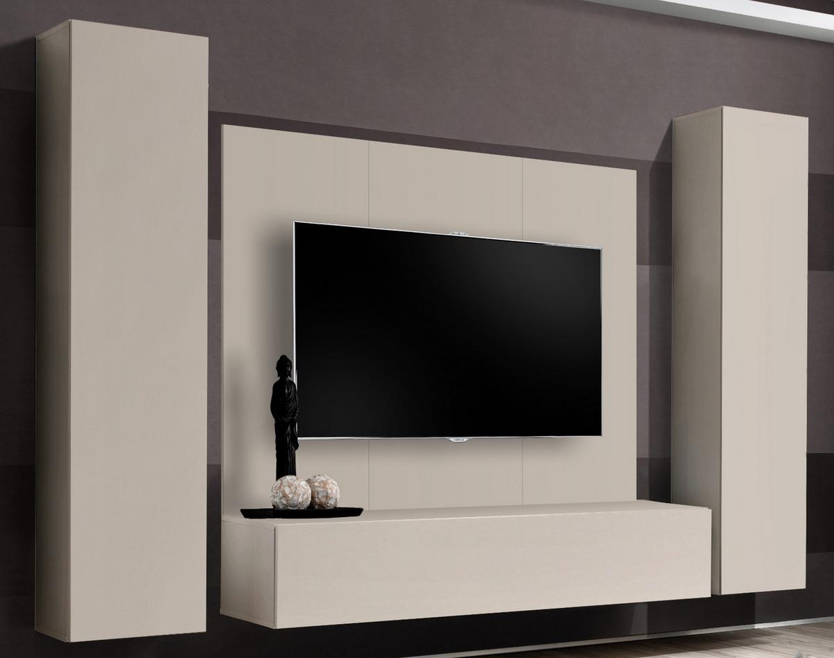 WOHNWAND Kaschmir 4-teilig 260 cm hängend, Schrankwand mit Push-to-Open - Kaschmir, Holzwerkstoff (260/170/40cm) - Inn.Furn