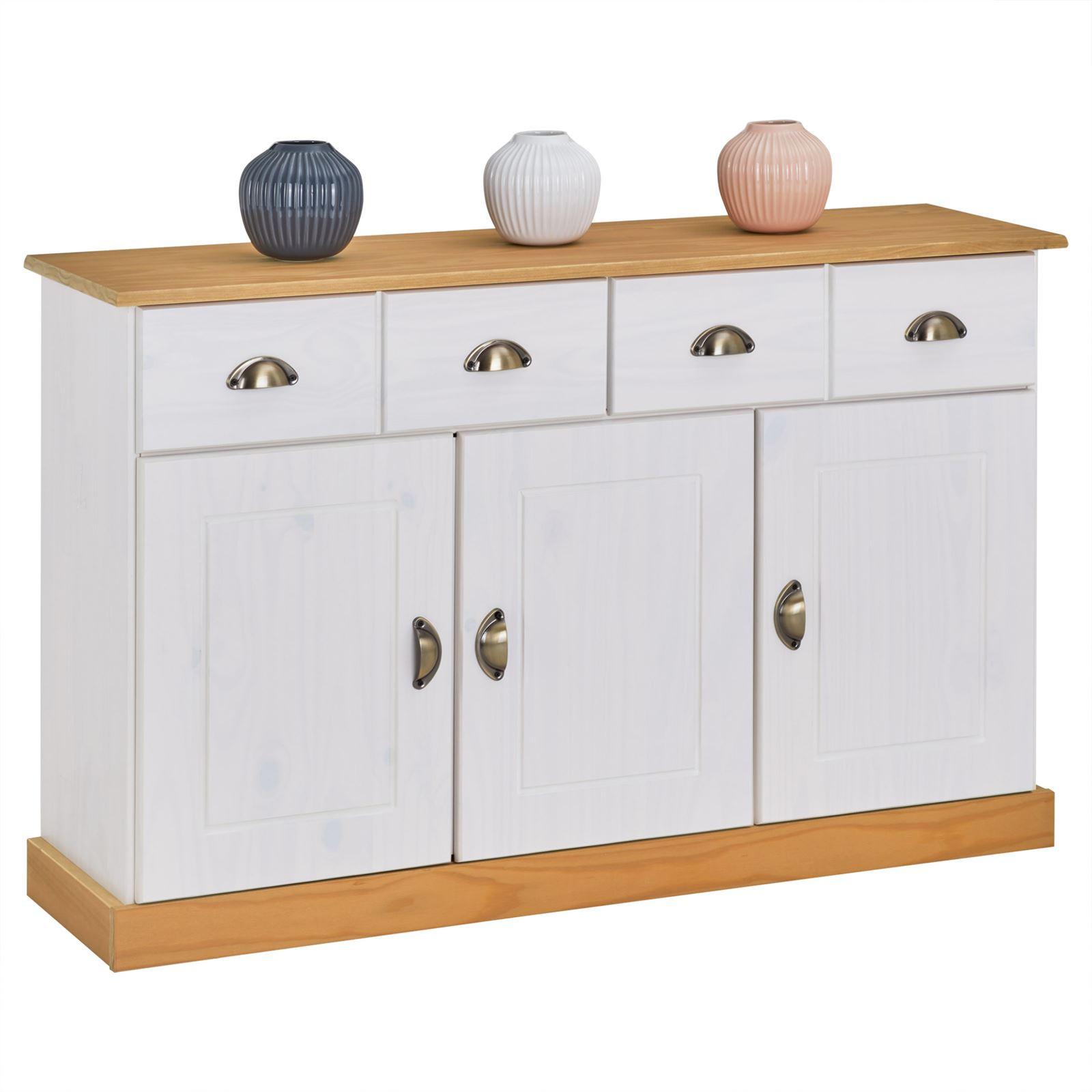 ANRICHTE PARIS weiß/braun - Weiß/Braun, Holz (116/73/35cm) - IDIMEX