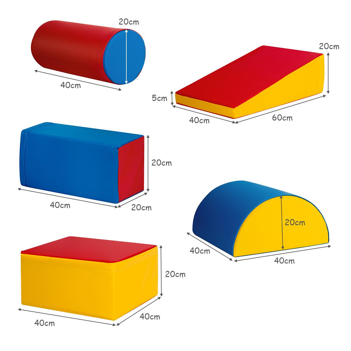 SCHAUMSTOFFBLOCK Gelb (5-teilig) - Gelb, Kunststoff (40/20/40cm) - COSTWAY