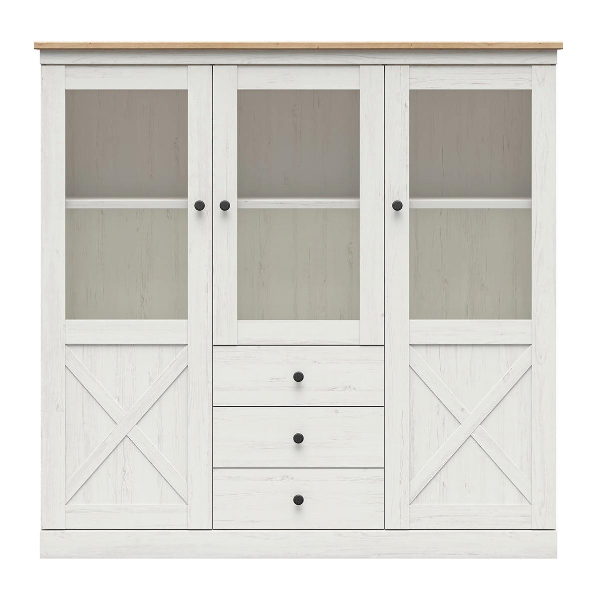 GESCHIRRSCHRANK Victoria Weiß und Holz - Weiß, Holzwerkstoff (153/153/43cm) - Petits-meubles