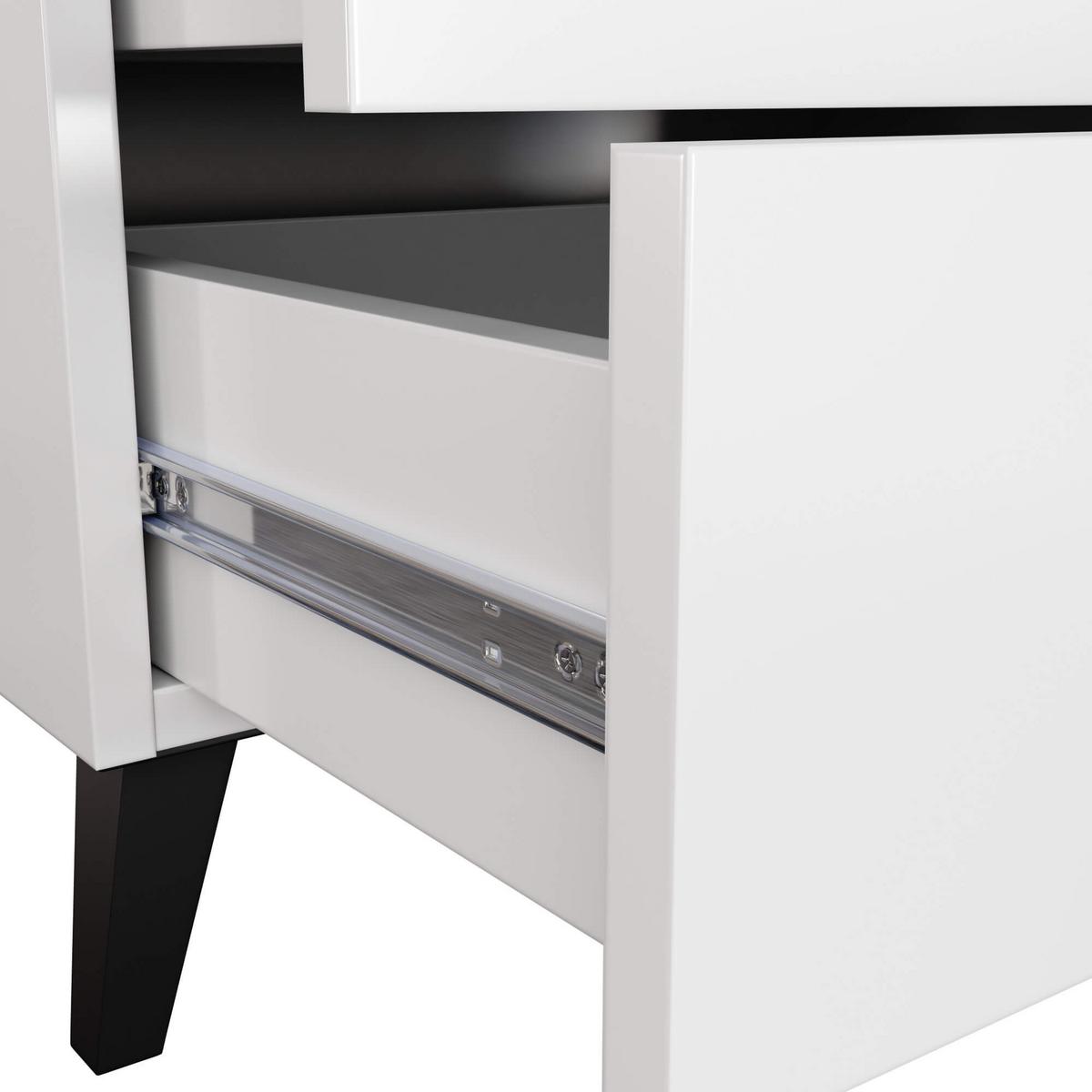 KOMMODE Weiß, Schwarz 73/60/37 - Schwarz/Weiß, Holzwerkstoff (60/73/37cm) - RAUMHIRSCH FURNITURE