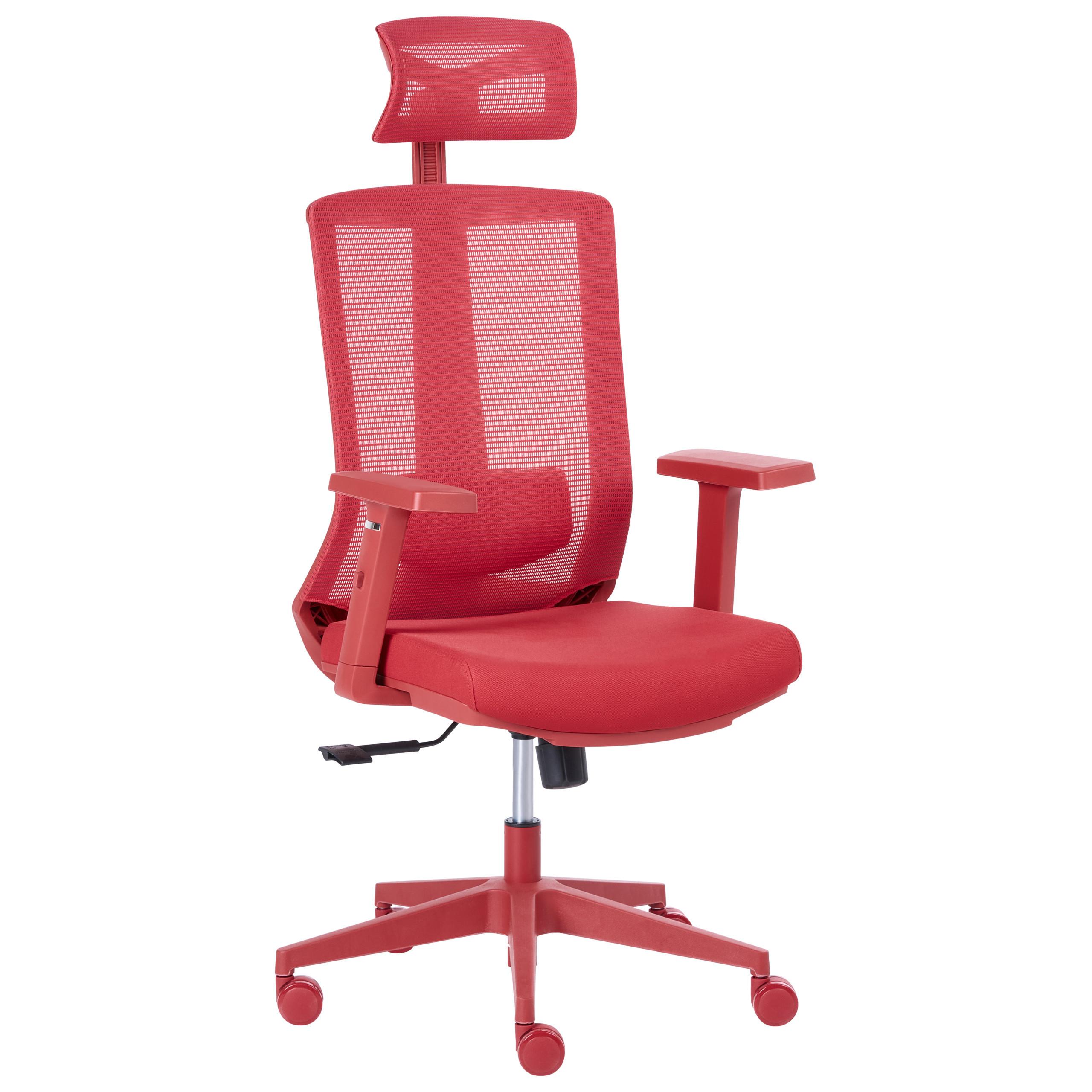 BÜROSTUHL Stoff Rot Enso - Rot, Textil (66/123/66cm) - Beliani